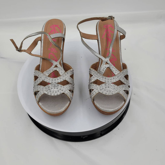 Rock & Candy Studded 4" Cork Wedge Sandal 7.5 - Picture 5 of 8